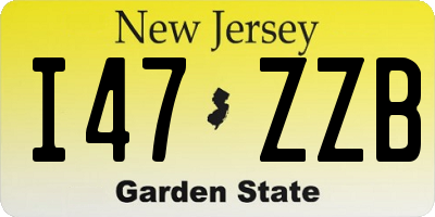NJ license plate I47ZZB