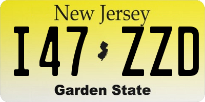 NJ license plate I47ZZD