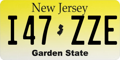NJ license plate I47ZZE