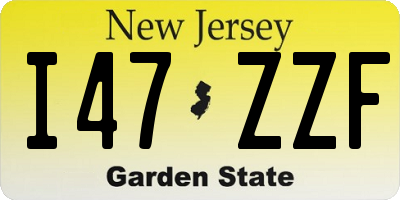 NJ license plate I47ZZF