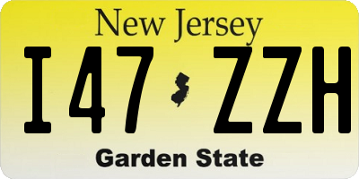 NJ license plate I47ZZH