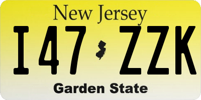NJ license plate I47ZZK