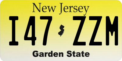 NJ license plate I47ZZM
