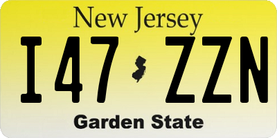 NJ license plate I47ZZN