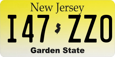 NJ license plate I47ZZO