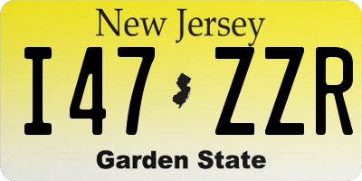 NJ license plate I47ZZR