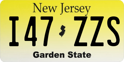 NJ license plate I47ZZS