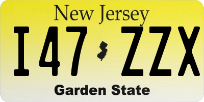 NJ license plate I47ZZX