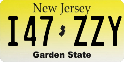 NJ license plate I47ZZY