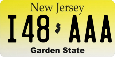 NJ license plate I48AAA
