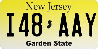 NJ license plate I48AAY