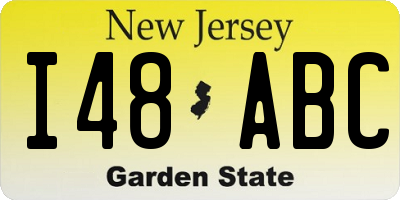 NJ license plate I48ABC