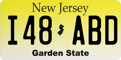 NJ license plate I48ABD