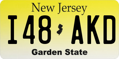 NJ license plate I48AKD