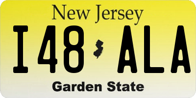 NJ license plate I48ALA