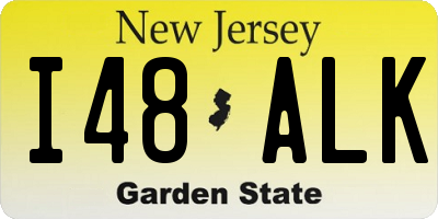 NJ license plate I48ALK