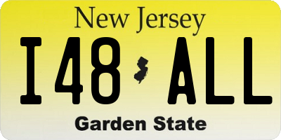 NJ license plate I48ALL
