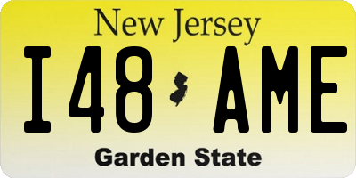NJ license plate I48AME
