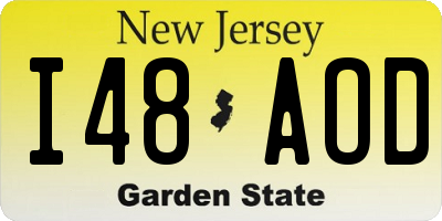NJ license plate I48AOD