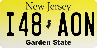 NJ license plate I48AON