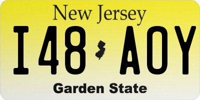 NJ license plate I48AOY
