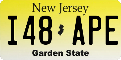 NJ license plate I48APE