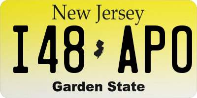 NJ license plate I48APO