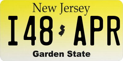NJ license plate I48APR