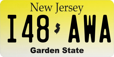 NJ license plate I48AWA