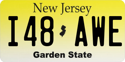 NJ license plate I48AWE