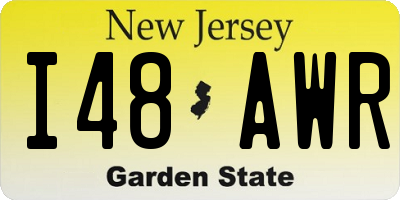 NJ license plate I48AWR