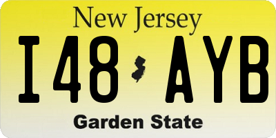 NJ license plate I48AYB