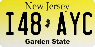 NJ license plate I48AYC