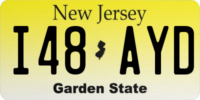 NJ license plate I48AYD