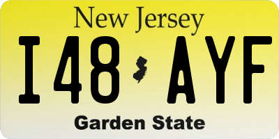 NJ license plate I48AYF