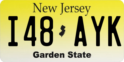 NJ license plate I48AYK