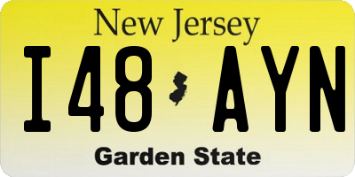 NJ license plate I48AYN
