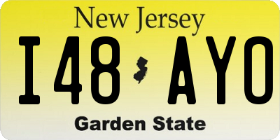 NJ license plate I48AYO