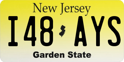 NJ license plate I48AYS