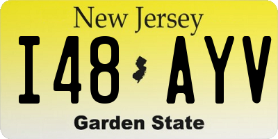 NJ license plate I48AYV
