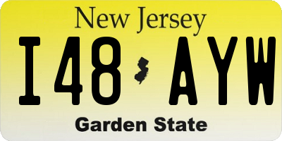 NJ license plate I48AYW