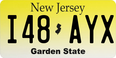 NJ license plate I48AYX