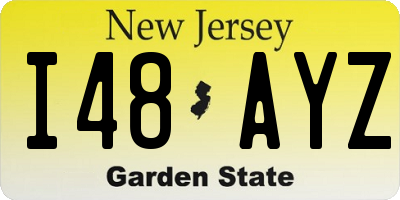 NJ license plate I48AYZ