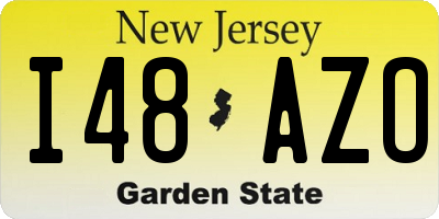 NJ license plate I48AZO