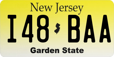 NJ license plate I48BAA