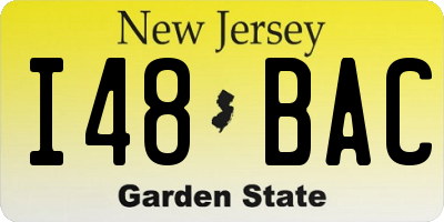 NJ license plate I48BAC
