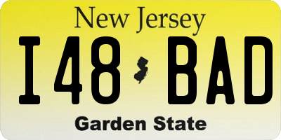 NJ license plate I48BAD
