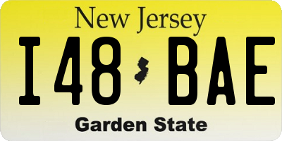 NJ license plate I48BAE
