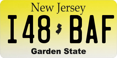 NJ license plate I48BAF