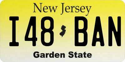 NJ license plate I48BAN